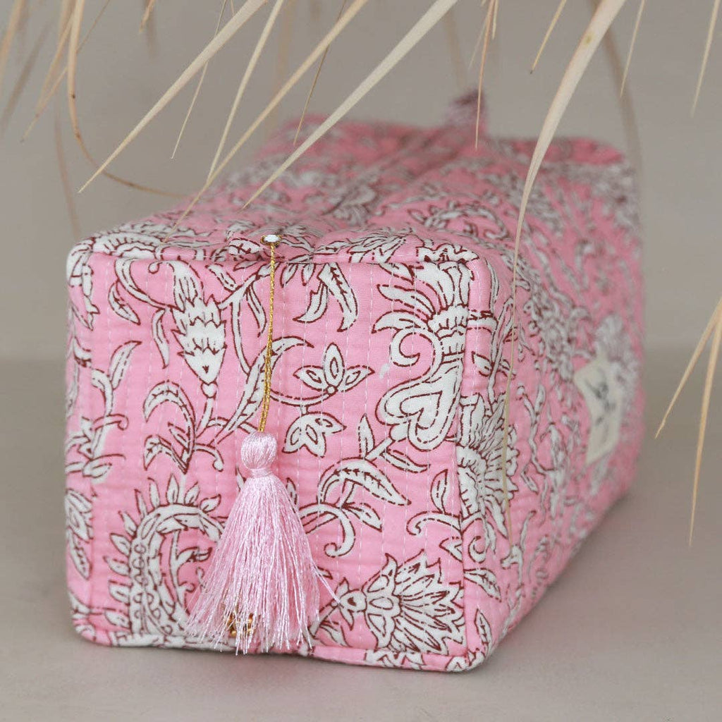Trousse de toilette Blockprint Fez fleur française M
