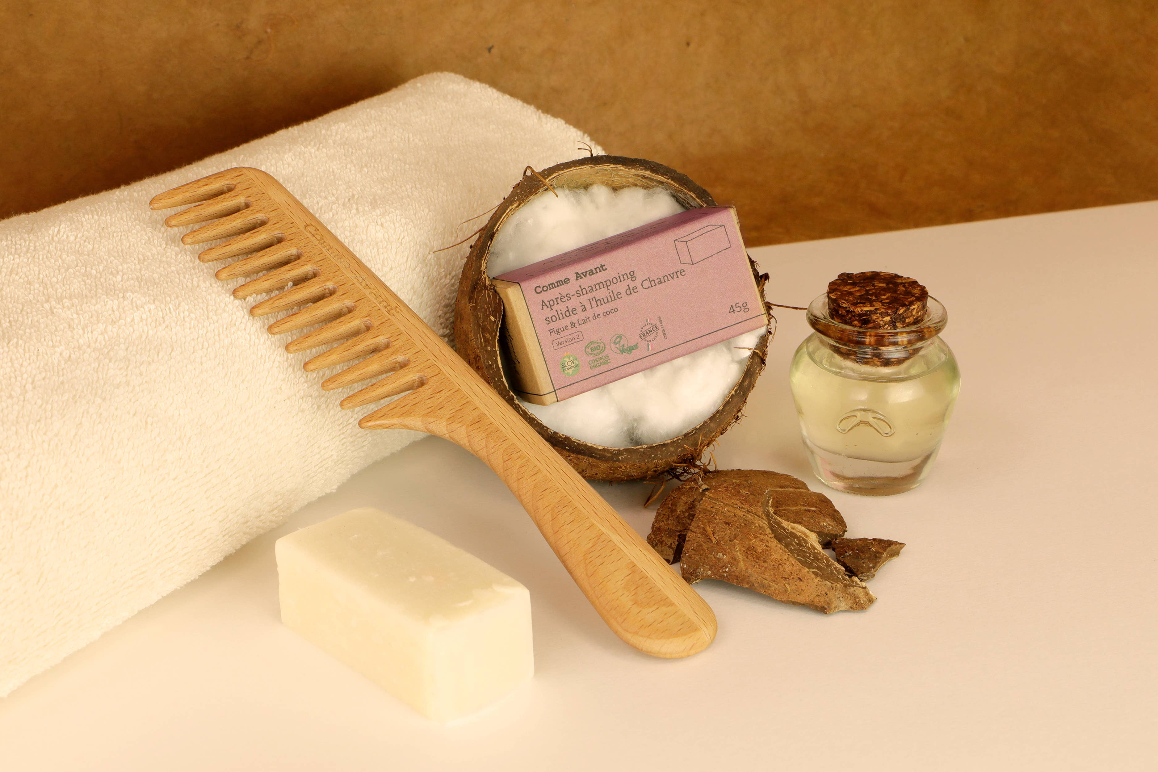 Après-shampoing solide à l'huile de chanvre bio