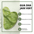 Pierre de massage en jade vert - Gua Sha masseur facial