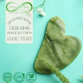 Pierre de massage en jade vert - Gua Sha masseur facial