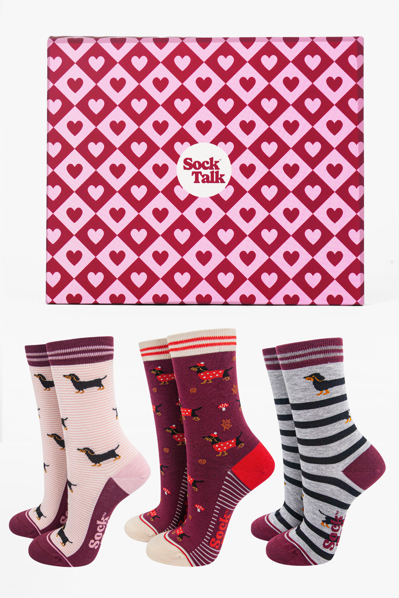 Coffret Cadeau Trio de Chaussettes en Bambou pour Femmes Motif Chien Saucisse d'Automne: ROYAUME-UNI 3-7 | UE 36-40 | ÉTATS-UNIS 5-9