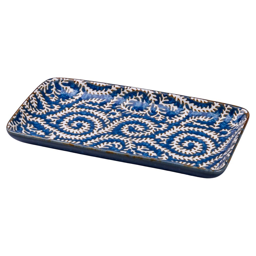 ENSEMBLE RÉACTIF 3 PLATEAUX RECTANGULAIRES ROUGE/ BLEU/GRIS