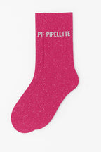 Chaussettes à Paillettes à Message "Pipelette" Fuschia