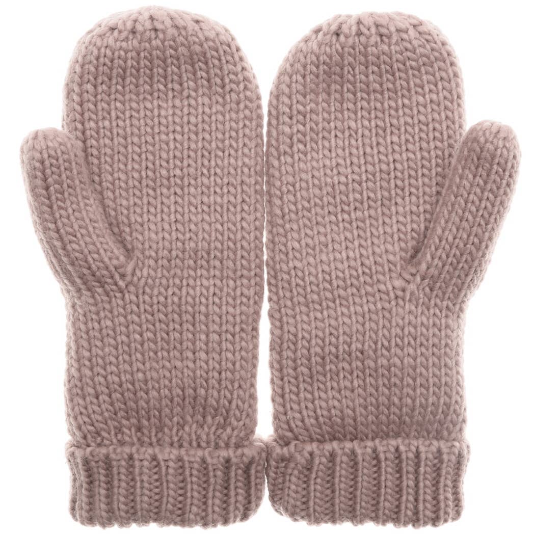 Gants d'hiver Mitaines en tricot torsadé avec doublure polaire: ROUGIR / Taille unique