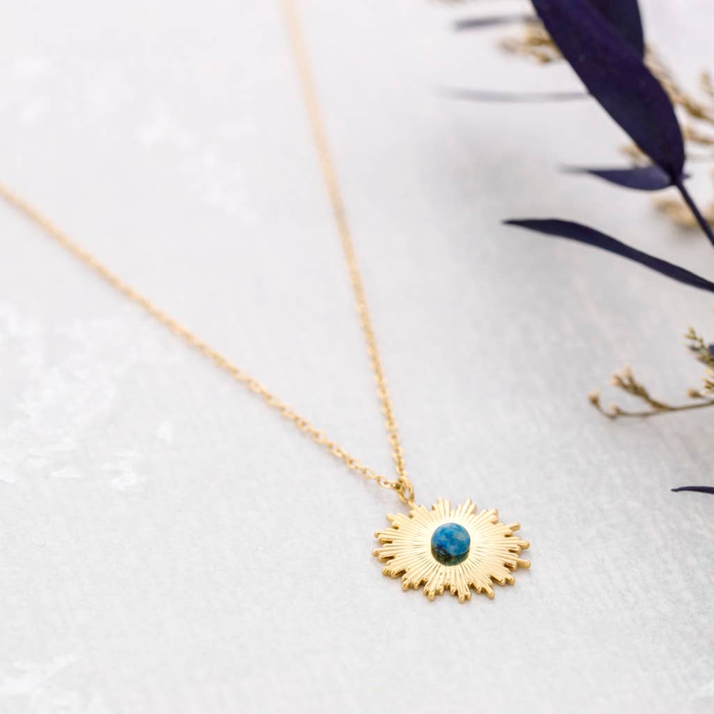 Collier Médaille Acier: Bleu