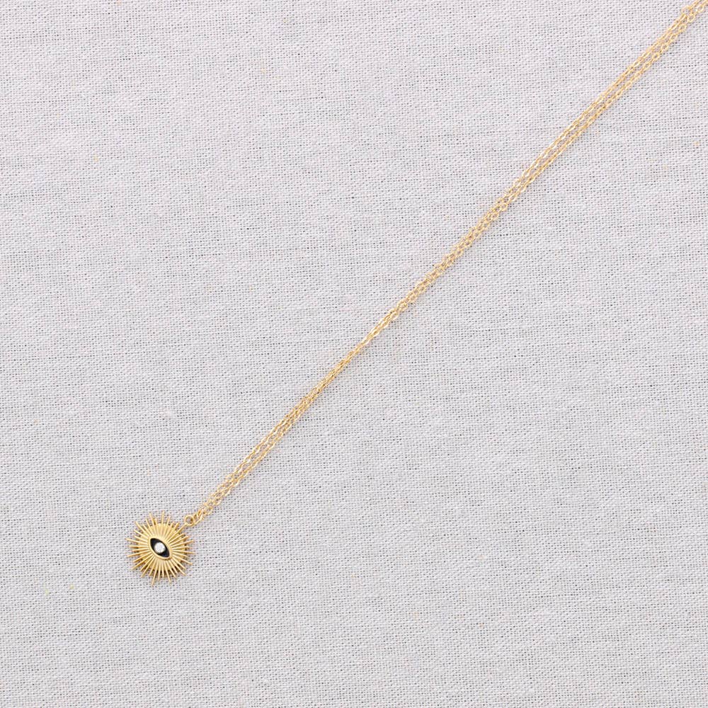 Collier Acier Pendentif Soleil Œil Turc: Bleu