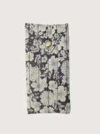 Trousse  lunette / stylo en 100 % coton : Fleur rouge turquoise