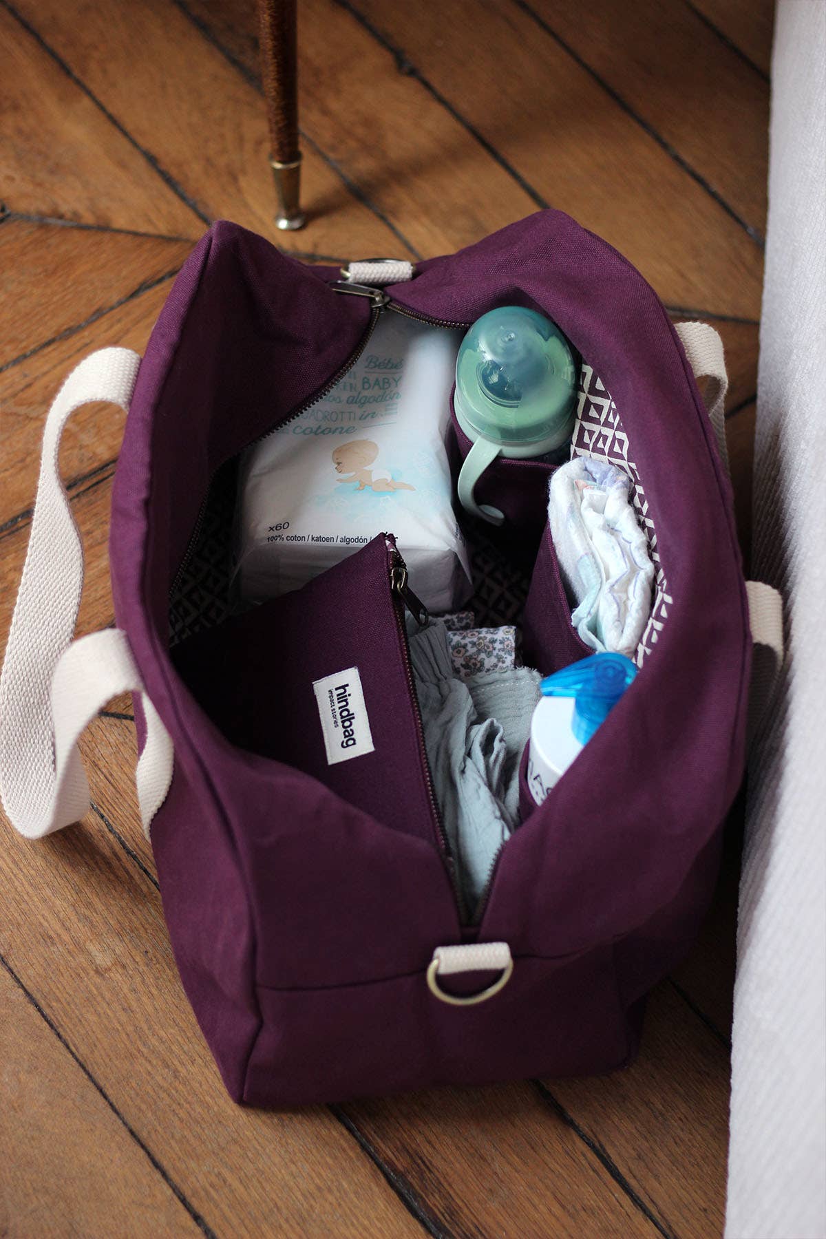 Sac à langer - Charlie et sa pochette Lou: Bleu électrique