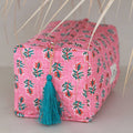 Trousse de toilette Blockprint Fez été rose M