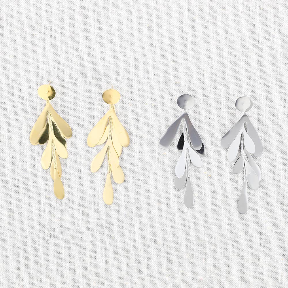 Boucles d'oreilles en acier avec pendentif Rama: Or