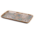 ENSEMBLE RÉACTIF 3 PLATEAUX RECTANGULAIRES BEIGE/GRIS/BLEU