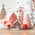 Brûleur d'encens de Noël Pink Gingerbread House