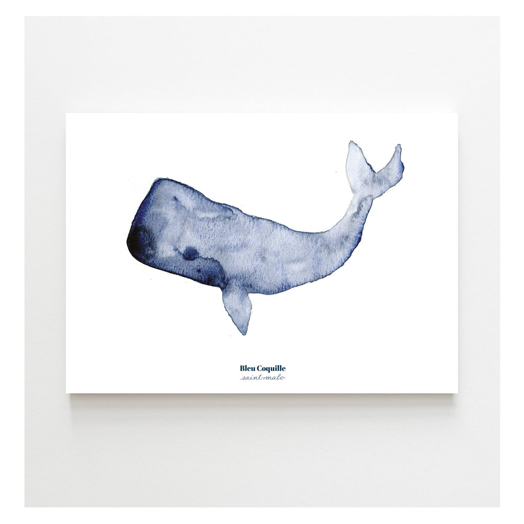 Papeterie Affiche Illustration Déco - La Baleine 🐋: 15 x 21 cm