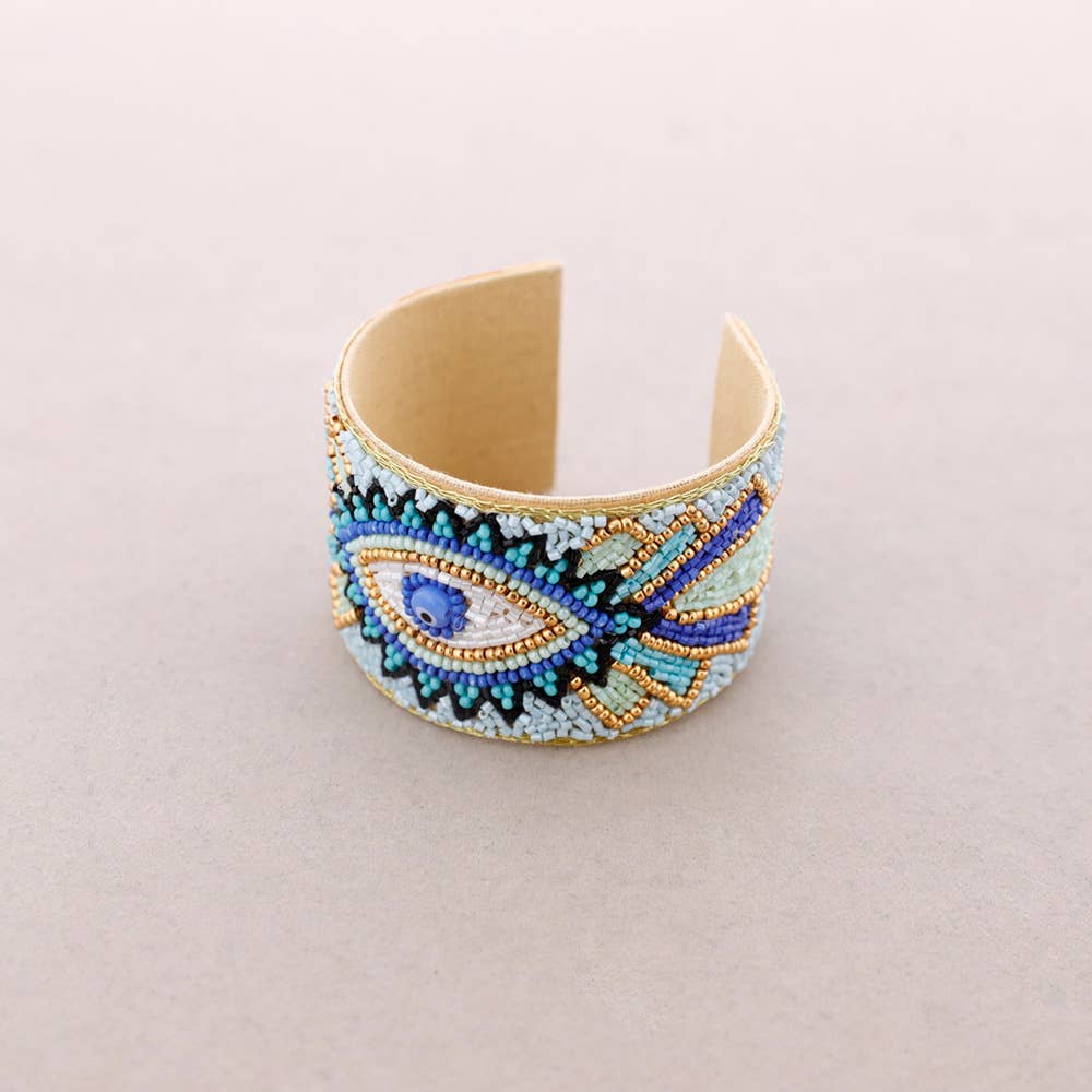 Bracelet Ajustable Perles Perles: Bleu