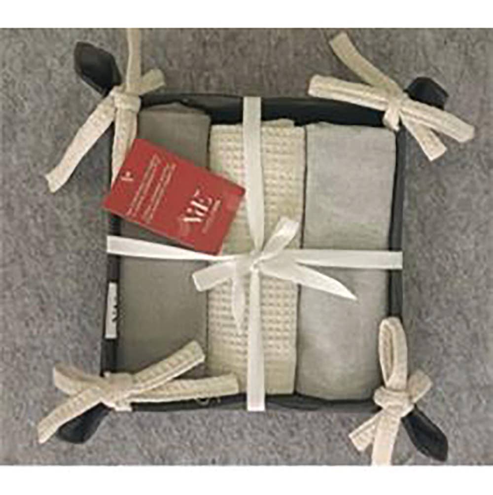 ENSEMBLE DE PIERRES 3 TORCHONS + PANIER