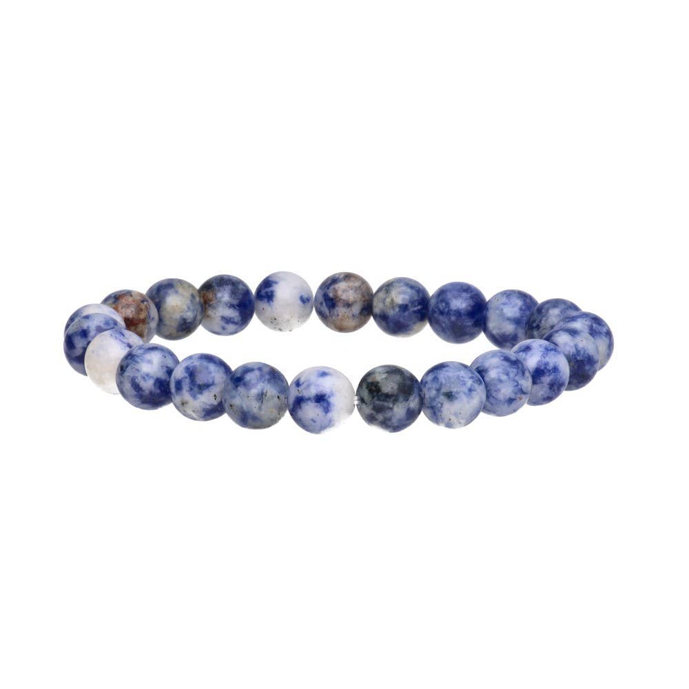 Bracelet en Jaspe Tacheté Bleu 8mm