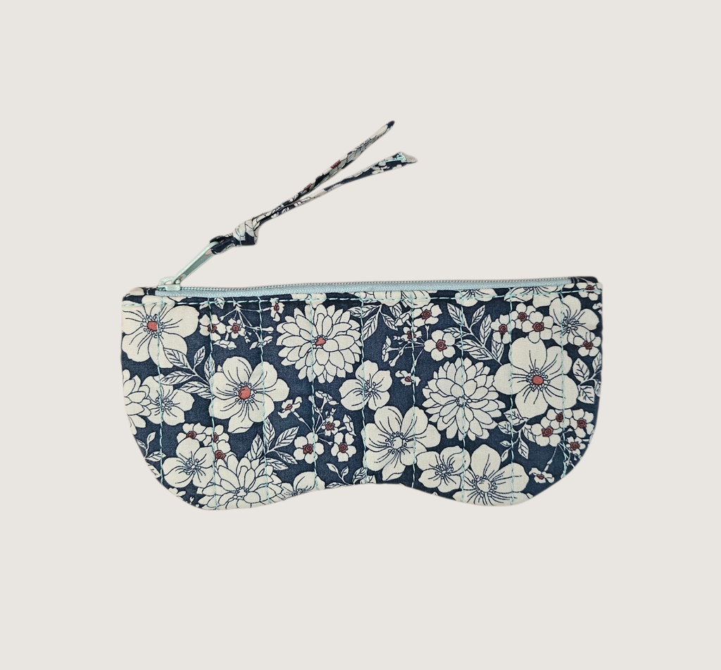 Porte lunette  100 % coton  : Patch bleu