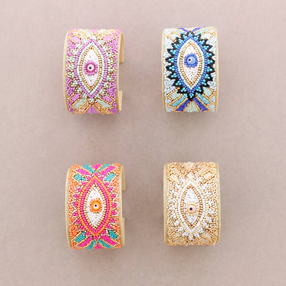 Bracelet Ajustable Perles Perles: Bleu