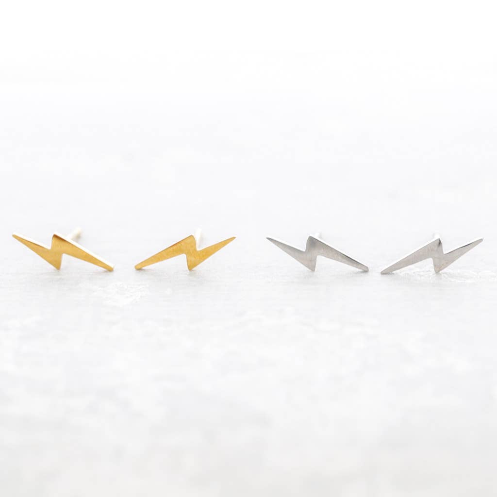 Boucles d'oreilles Éclair Acier: Or