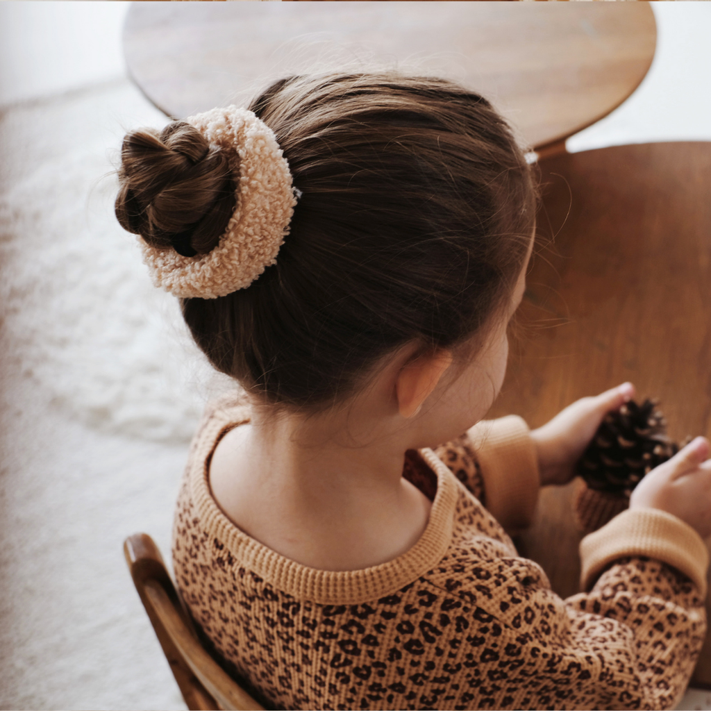 Lot de 2 chouchou sherpa: Camel & Beige