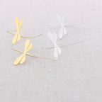 Boucles d'oreilles en acier Libellule: Or