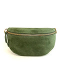 Cassette - Sac banane en daim vert foncé: Vert Foncé