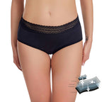 Jupe périodique en coton à taille basse avec dentelle: Noir / S