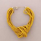 Collier Ras du Cou Nœud Perles Résine (B): Vert Menthe Foncé