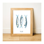 Papeterie Affiche Illustration Déco -  Les Maquereaux: 14.8 x 21 cm