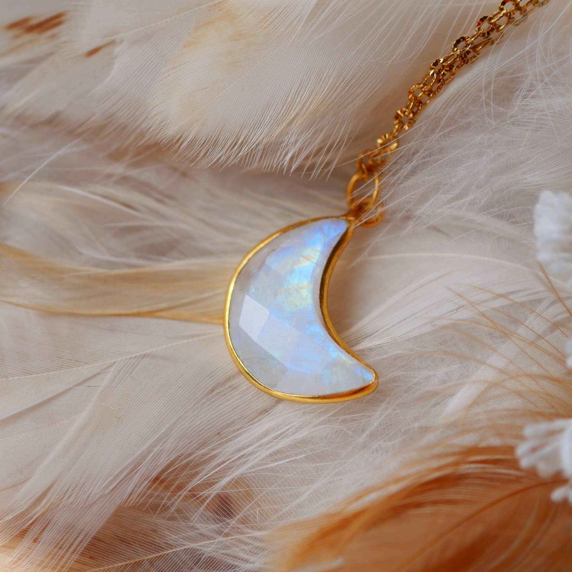 COLLIER LUNE TANDAVA PIERRE DE LUNE ARC-EN-CIEL