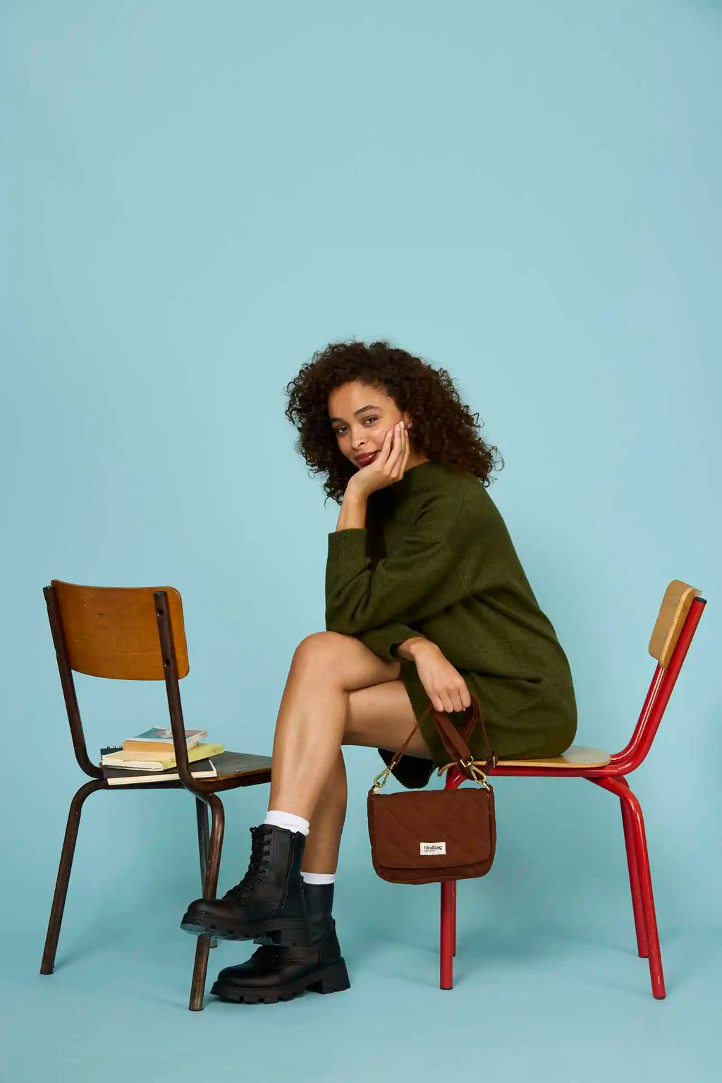 Sac matelassé Margault: Denim bleu