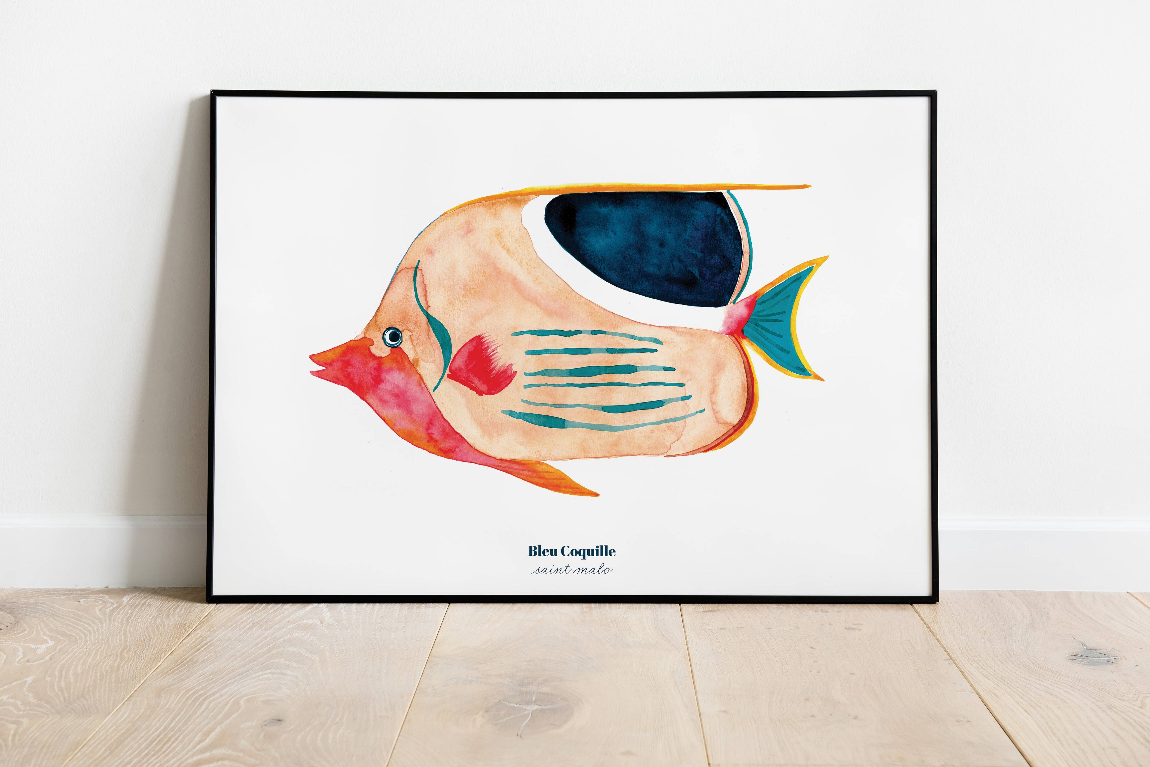 Papeterie Affiche Illustration Déco - Le Poisson Exotique 🐠: 14.8 x 21