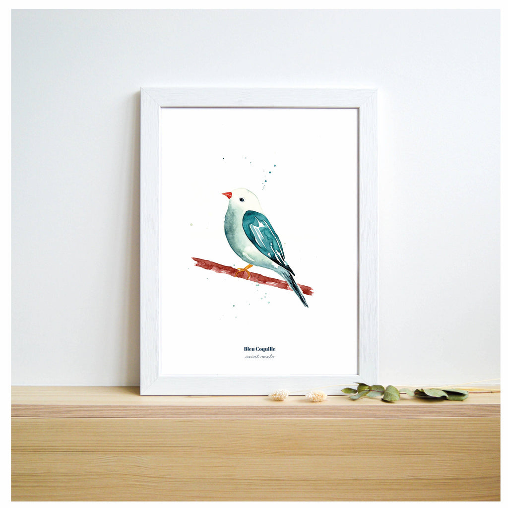 Papeterie Affiche Illustration - L'Oiseau Bleu 🐦: 21 x 29.7