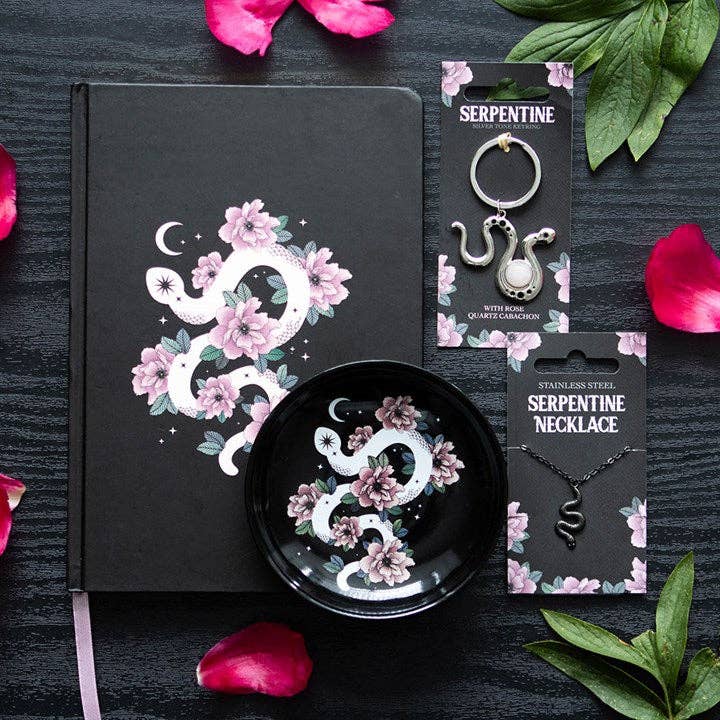 Plat à babioles en forme de serpent floral