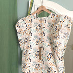 Coupon 50 cm motif Mimosa Écru