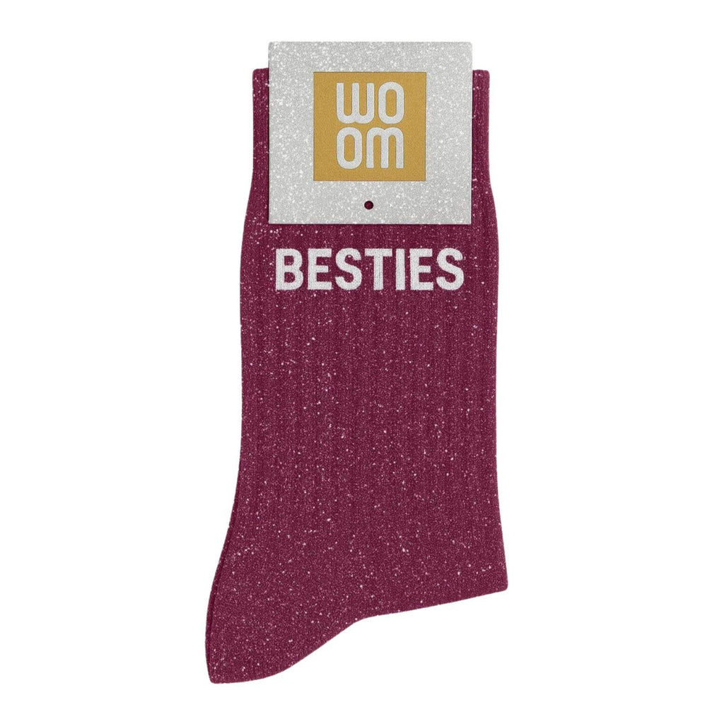 Chaussettes à Paillettes à Message "Besties" Violet