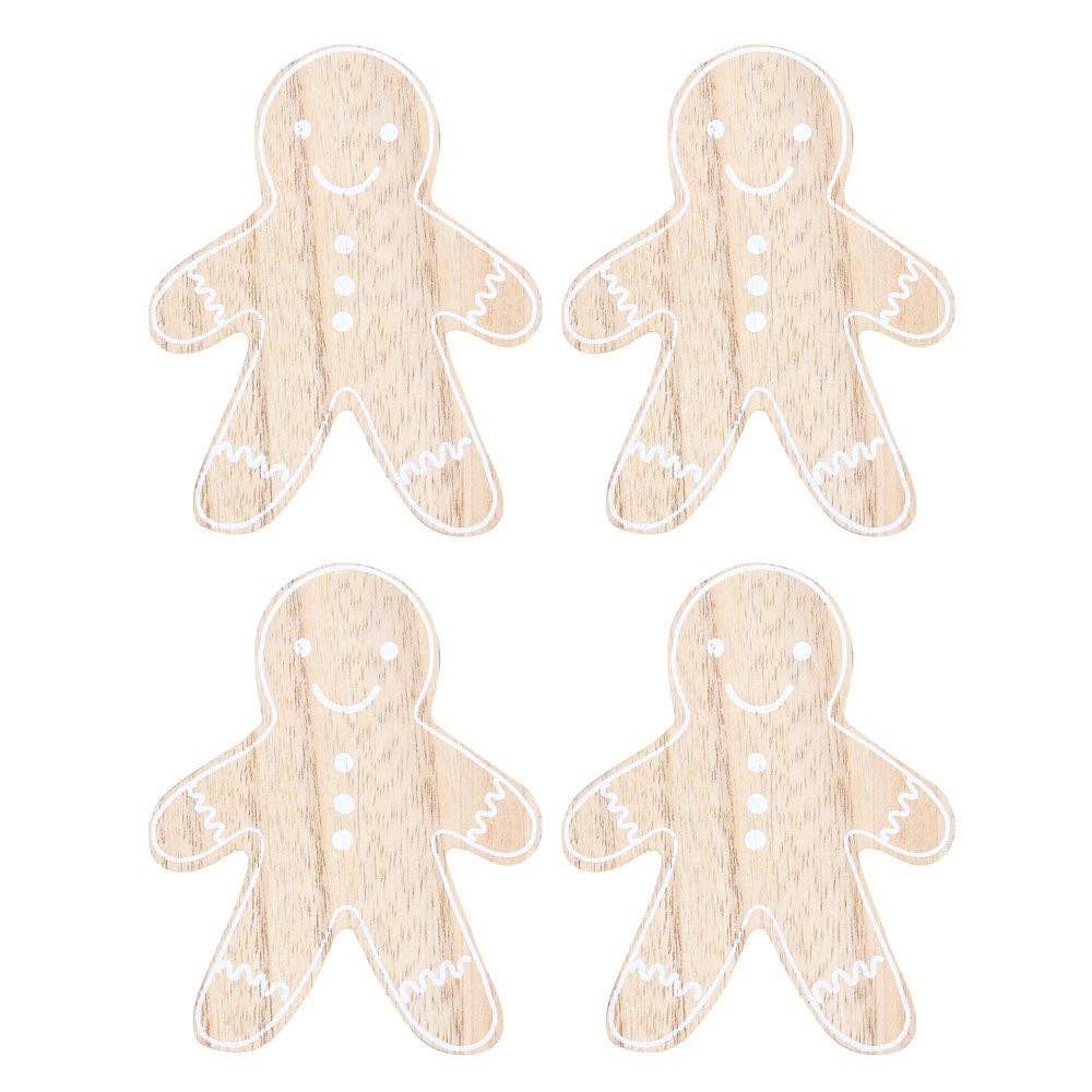Ensemble de dessous de verre Gingerbread Man de Noël