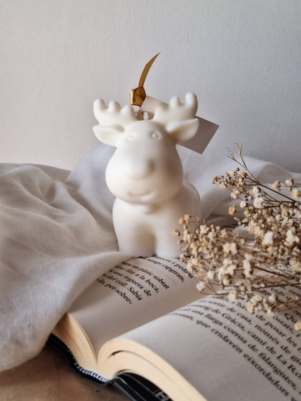 Bougie de Noël amusante en cire de soja Reindeer: Français / Bland