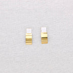 Boucles d'oreilles géométriques en acier: Vert olive