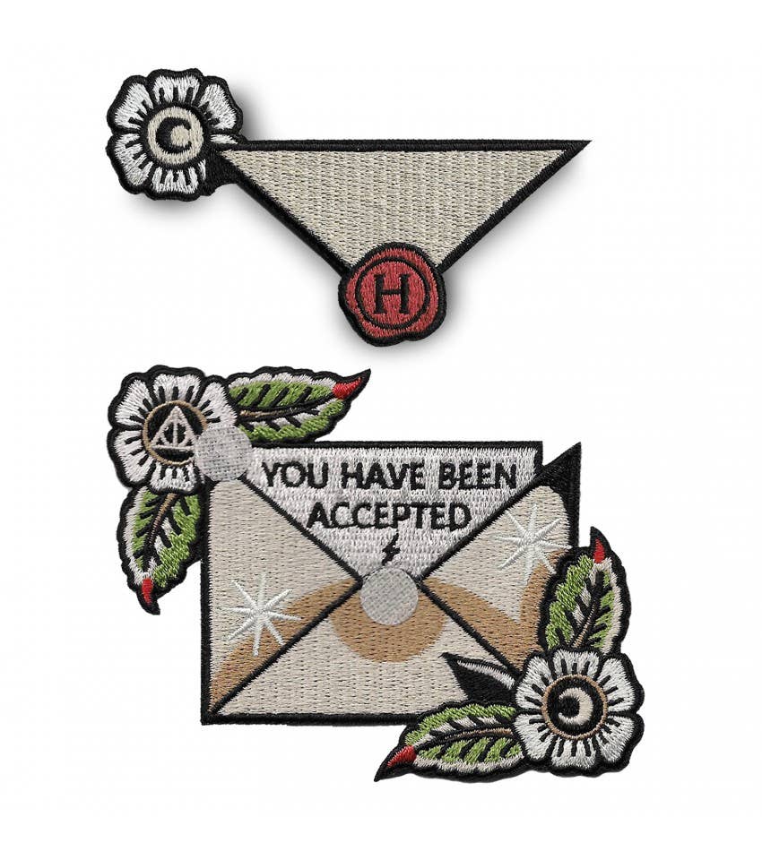 Ensemble de patchs à lettres acceptés à Poudlard par La Barbuda