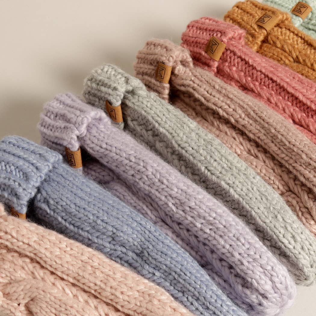 Gants d'hiver Mitaines en tricot torsadé avec doublure polaire: IVOIRE / Taille unique