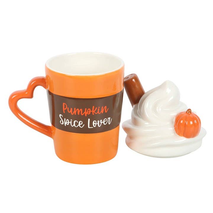 Mug à Couvercle Latte Épicé à la Citrouille d'Automne
