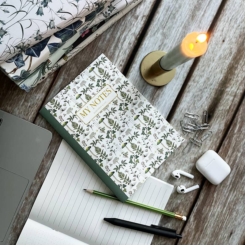 Motif floral vert - Carnet de notes - Fabriqué au Danemark