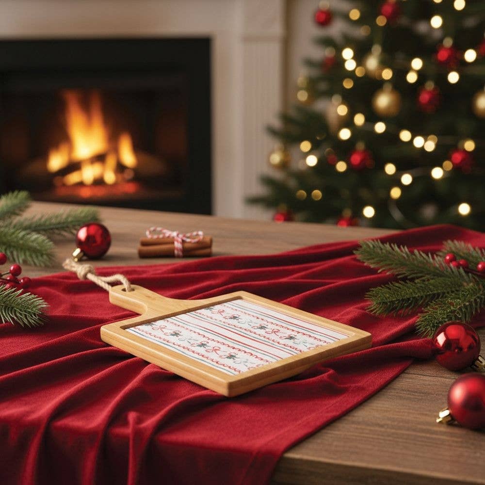 XMAS FIOCCHI PLANCHE 19,5x13 CÉRAMIQUE/BAMBOU