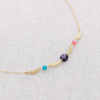 Collier Steel Stones Leaves: Mûrier