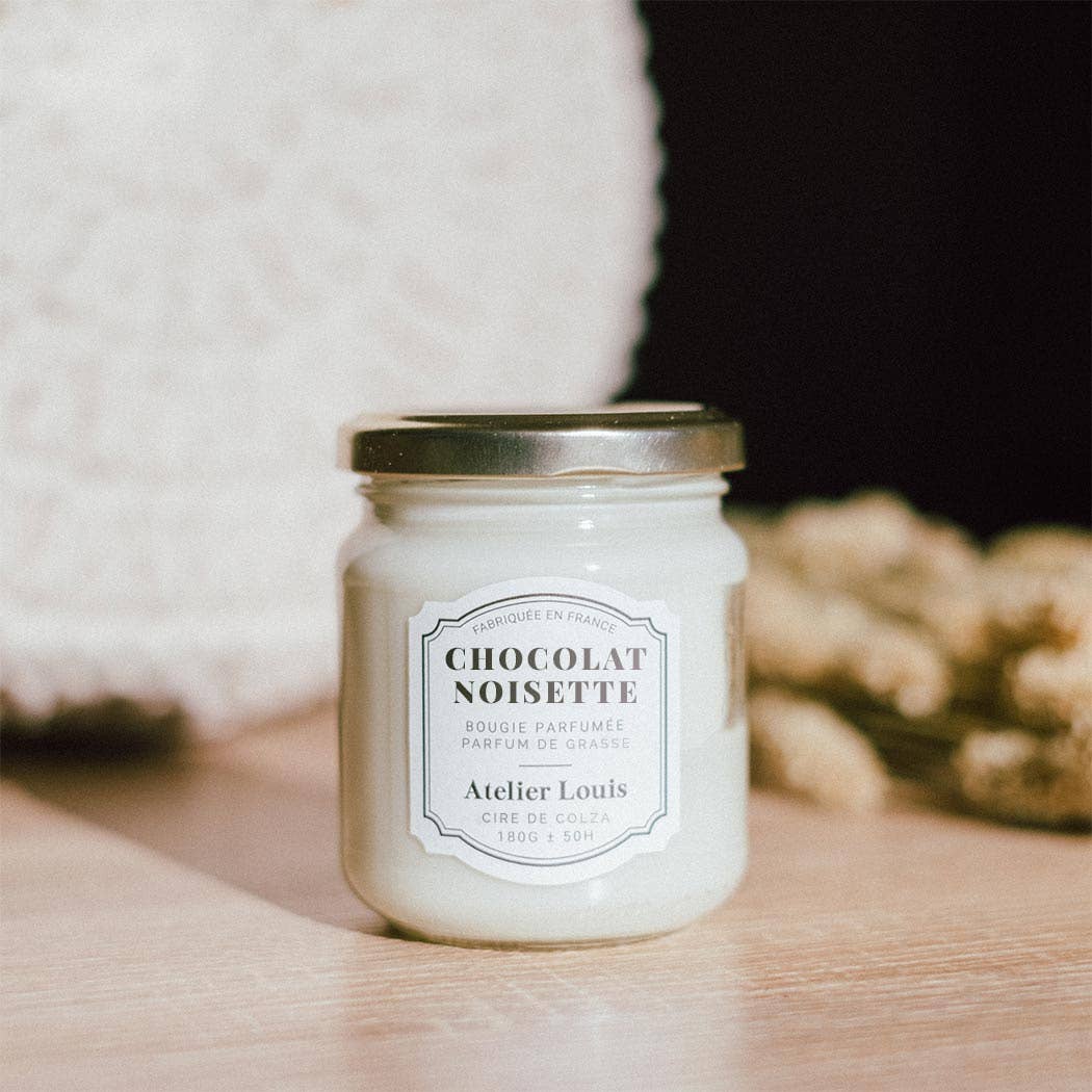 Bougie Parfumée Chocolat & Noisette: Petite - 25H de combustion