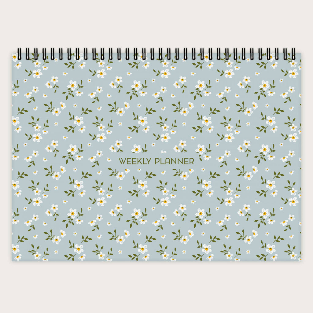 Agenda hebdomadaire A4 à motif floral bohème n° 4