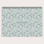 Agenda hebdomadaire A4 à motif floral bohème n° 4