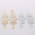 Boucles d'oreilles en acier filigrané de forme géométrique: Or