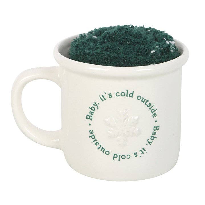 Ensemble de Mug et Chaussettes d'Hiver "Baby It's Cold Outside"